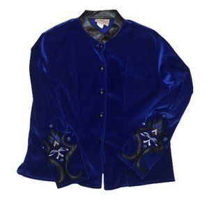 Vintage 1849 Authentic Ranchwear Western Velvet & Faux Leather Jacket Style 2662